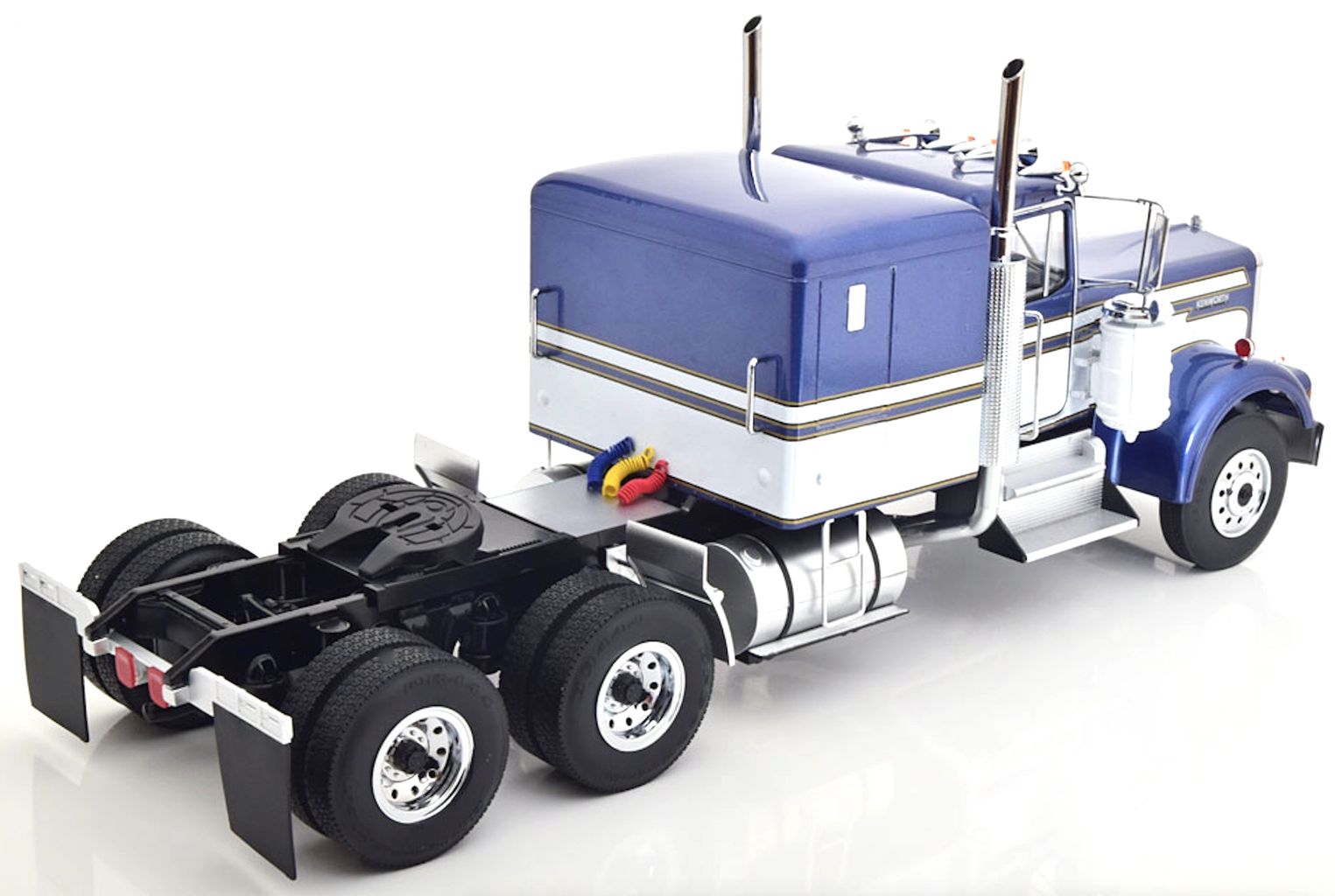 Kenworth W900 Tractor Truck 3-Assi 1989 blue/white/gold 1:18 Road Kings