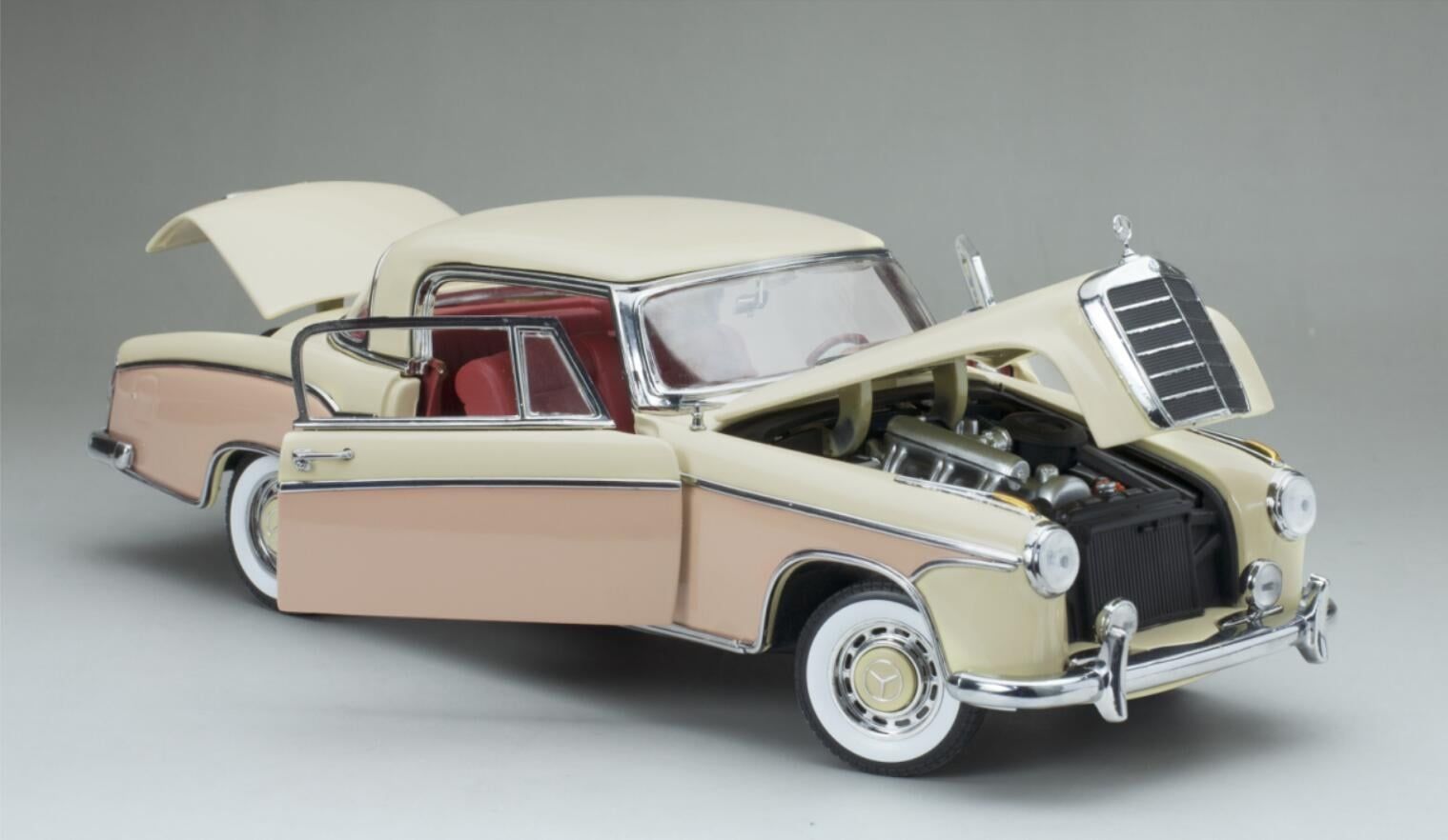 Mercedes-Benz 220 SE Coupe W128 1958 cream/pink 1:18 Sun Star