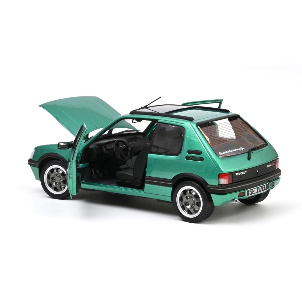 Peugeot 205 GTi Griffe with Windowroof 1991 green 1:18 Norev