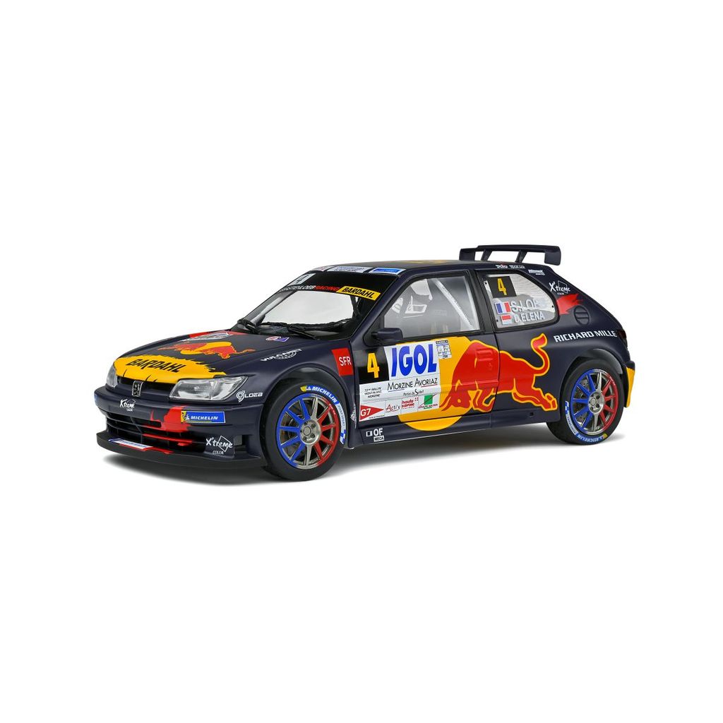 Peugeot 306 Maxi Red Bull #4 Loeb/Elena Rally Mont Blanc 2021 1:18 Solido