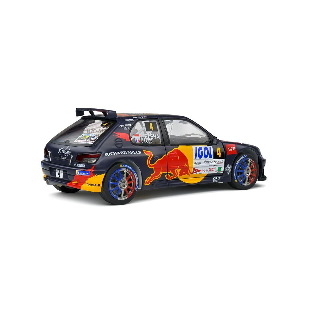 Peugeot 306 Maxi Red Bull #4 Loeb/Elena Rally Mont Blanc 2021 1:18 Solido
