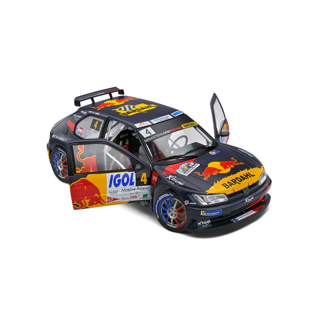 Peugeot 306 Maxi Red Bull #4 Loeb/Elena Rally Mont Blanc 2021 1:18 Solido