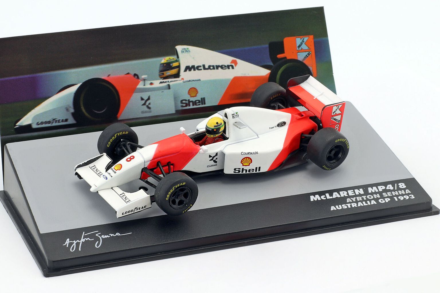 McLaren MP4/8 #8 Ayrton Senna Winner Australia GP 1993 1:43 Altaya