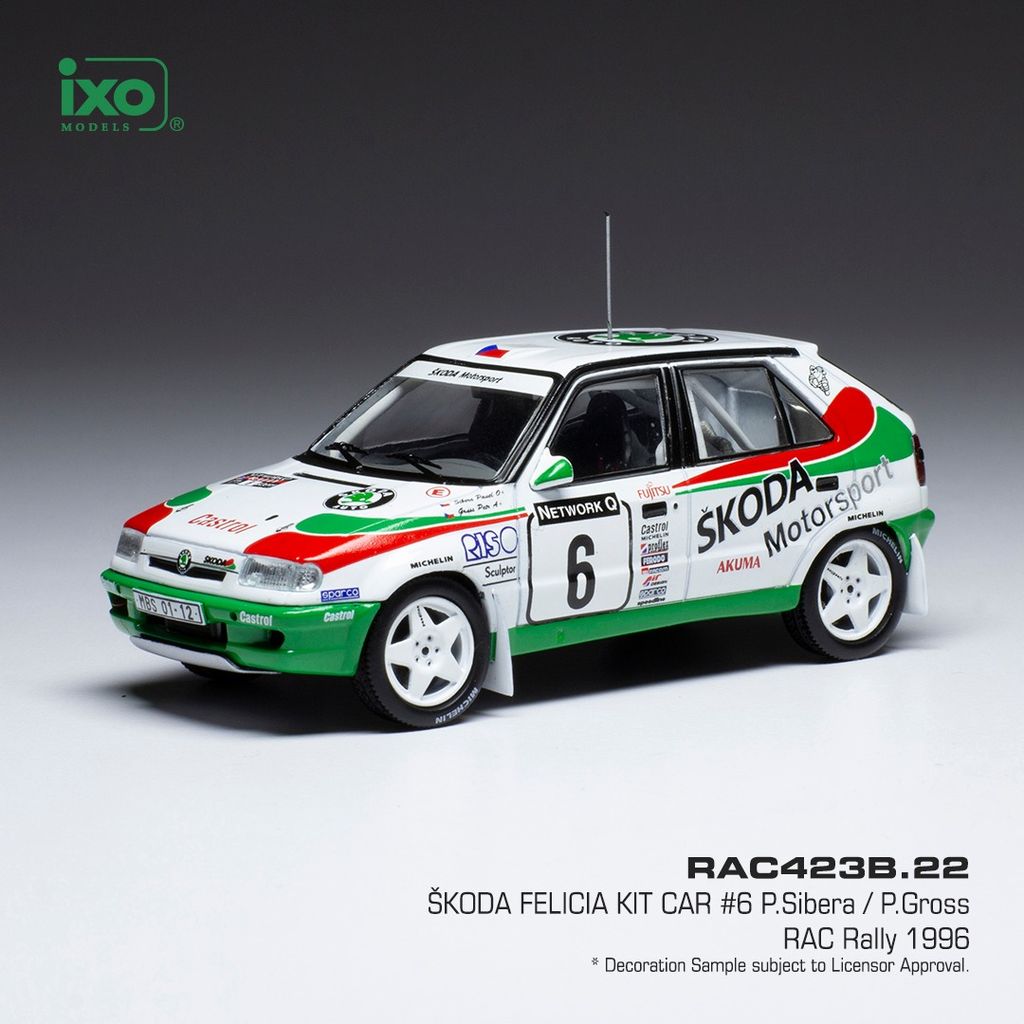 Škoda Felicia Kit Car #6 Sibera/Gross RAC Rally 1996 1:43 Ixo Models