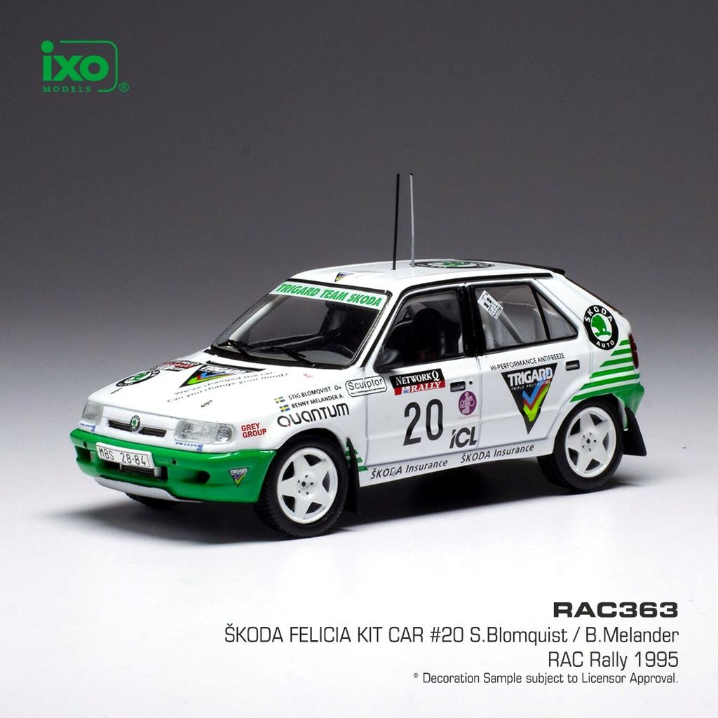 Škoda Felicia Kit Car #20 S.Blomqvist/B.Melander RAC Rally 1995 1:43 Ixo Models