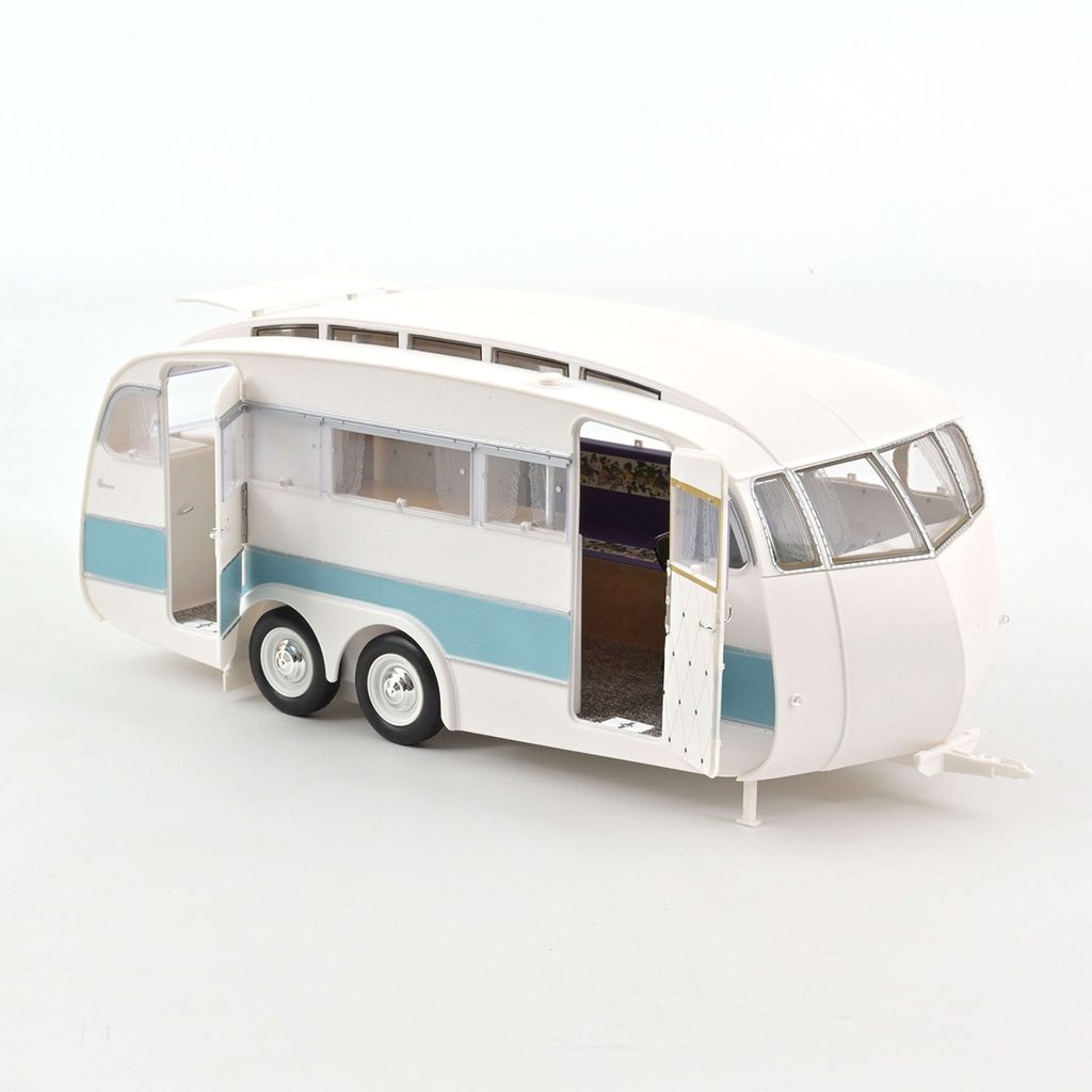 Citroën DS 19 1959 + Caravan bleu nuage/white 1:18 Norev
