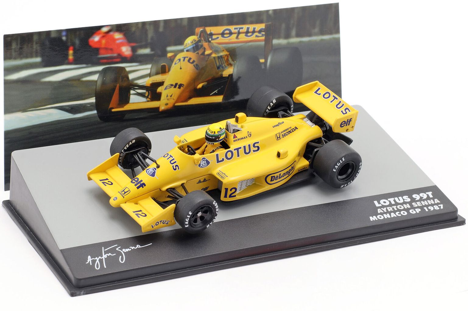Lotus 99T #12 Ayrton Senna Winner Monaco GP 1987 1:43 Altaya