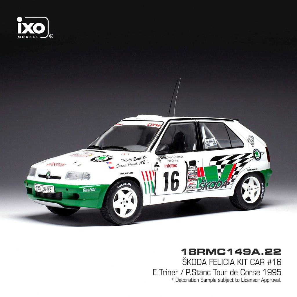 Škoda Felicia Kit Car #16 E.Triner/P.Stanc Rallye Tour de Corse 1995 1:18 Ixo Models