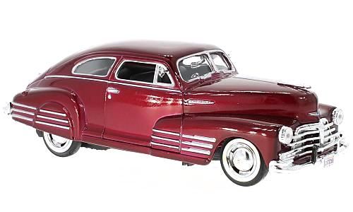 Chevrolet Aerosedan Fleetline 1948 metallic-red  without showcase 1:24 Motor Max