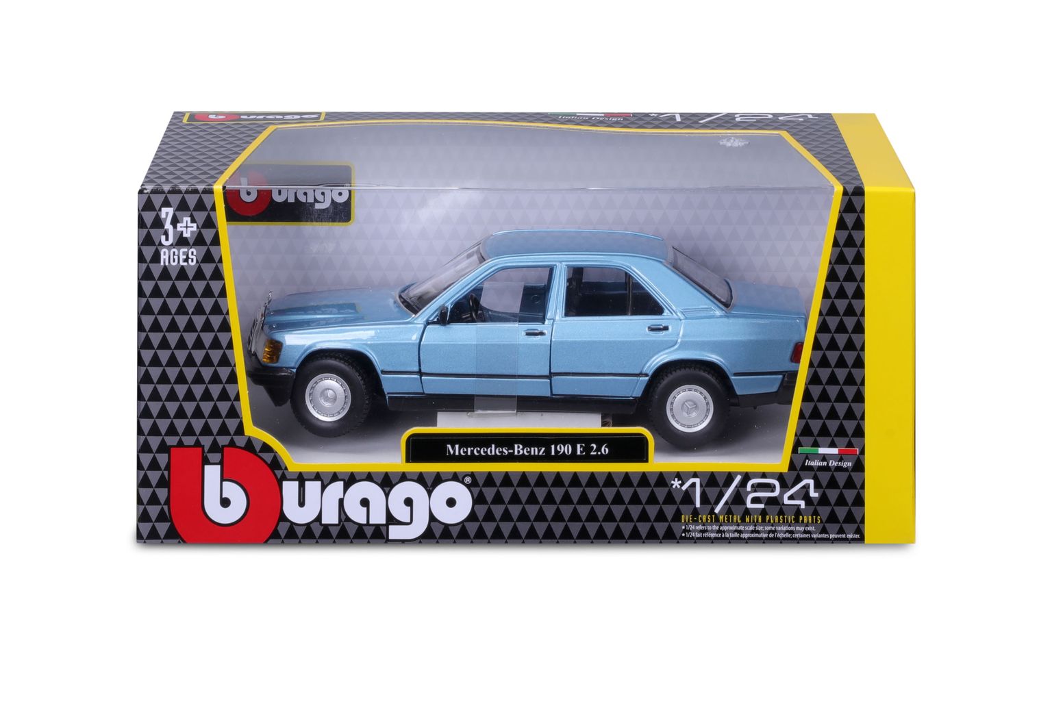 Mercedes-Benz 190 E 2.6 (W201) blue 1987 1:24 Bburago