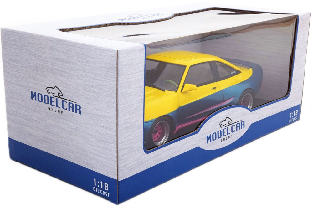 Opel Manta B Mattig 1991 blue/yellow 1:18 MCG Modelcar Group