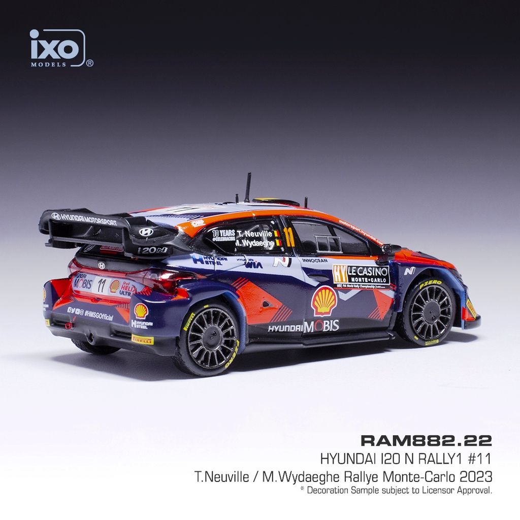 Hyundai i20 N #11 Neuville/Wydaeghe WRC1 Rally Monte Carlo 2023 1:43 Ixo
