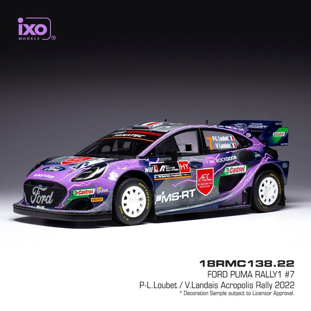 Ford Puma Rally 1 #7 P.-L. Loubet/V.Landais Rally Acropolis 2022 1:18 Ixo Models