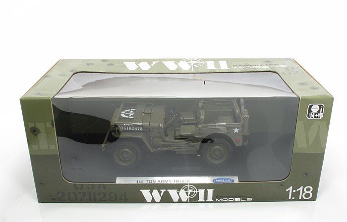 Jeep Willys US ARMY 1/4 Truck green 1:18 Welly