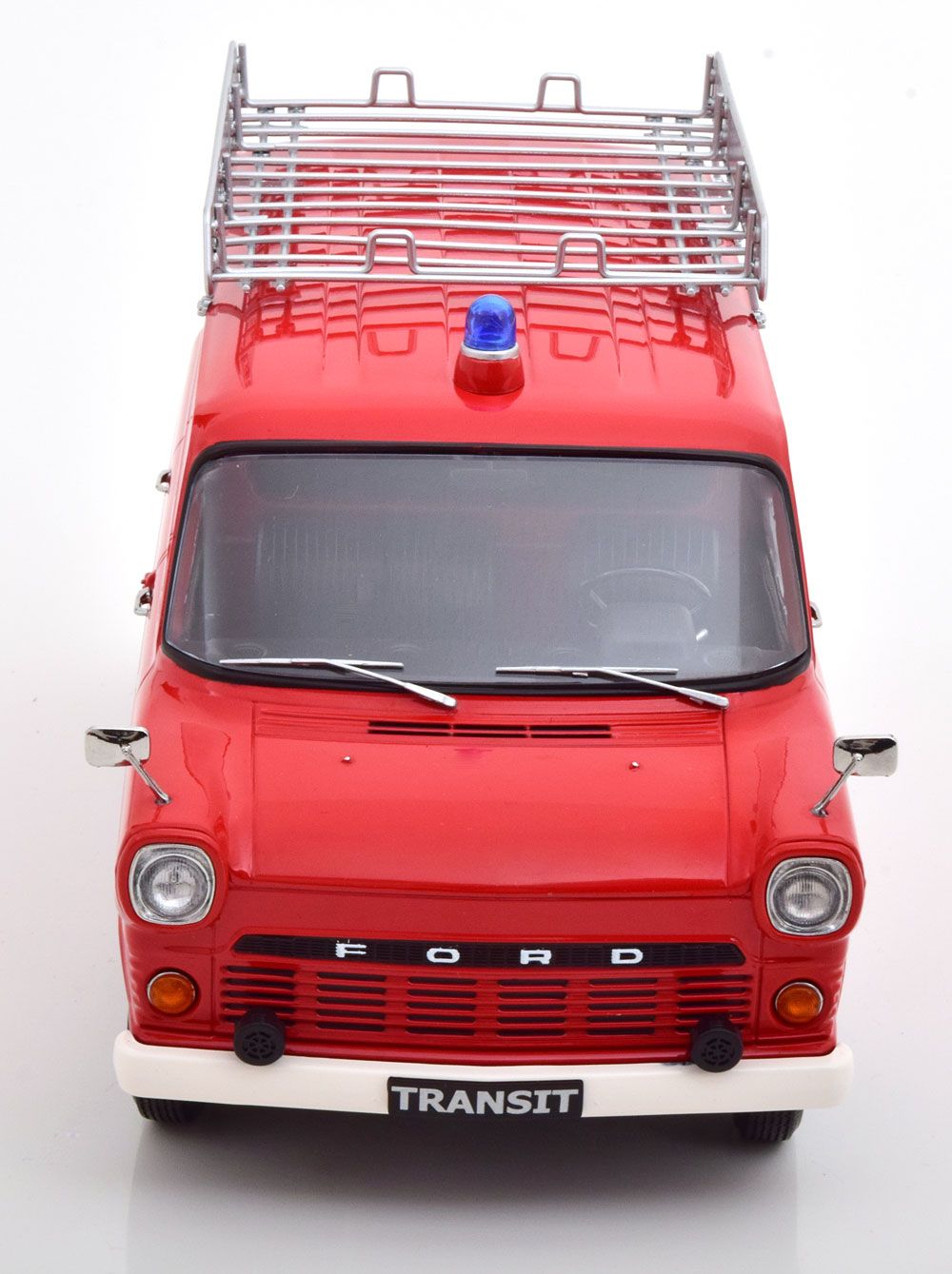 Ford Transit Delivery Van with Roof Rack 1970 Feuerwehr Germany red 1:18 KK Scale