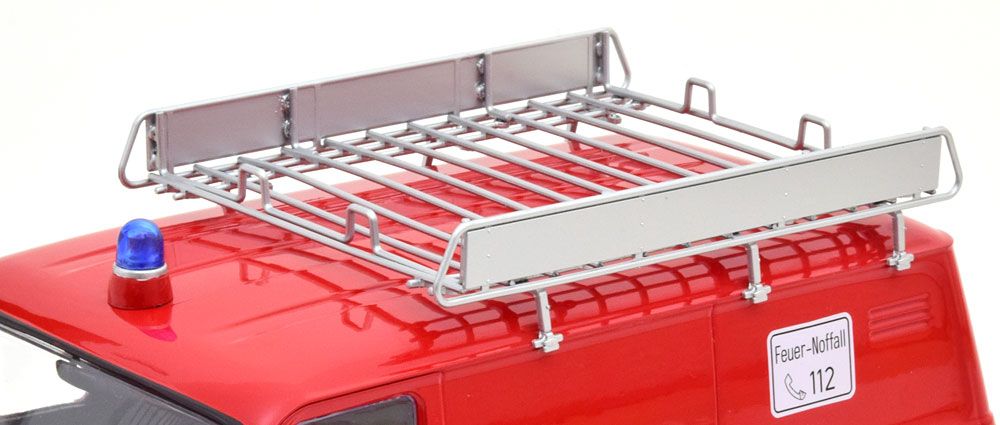 Ford Transit Delivery Van with Roof Rack 1970 Feuerwehr Germany red 1:18 KK Scale