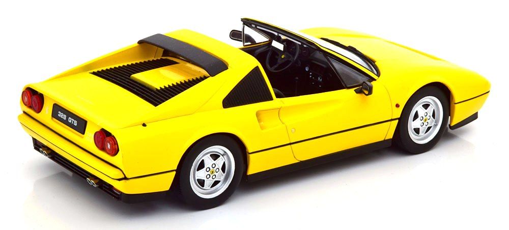 Ferrari 328 GTS Spider with Removable Hard Top 1985 yellow 1:18 KK Scale