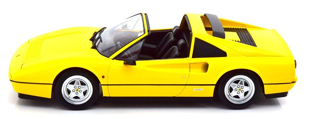 Ferrari 328 GTS Spider with Removable Hard Top 1985 yellow 1:18 KK Scale