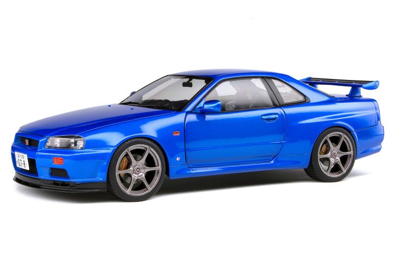 Nissan Skyline GT-R R34 1999 bayside blue metallic 1:18 Solido