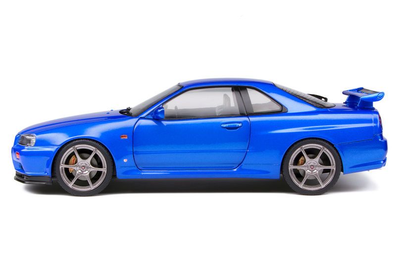 Nissan Skyline GT-R R34 1999 bayside blue metallic 1:18 Solido