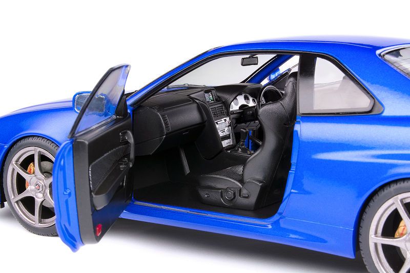 Nissan Skyline GT-R R34 1999 bayside blue metallic 1:18 Solido