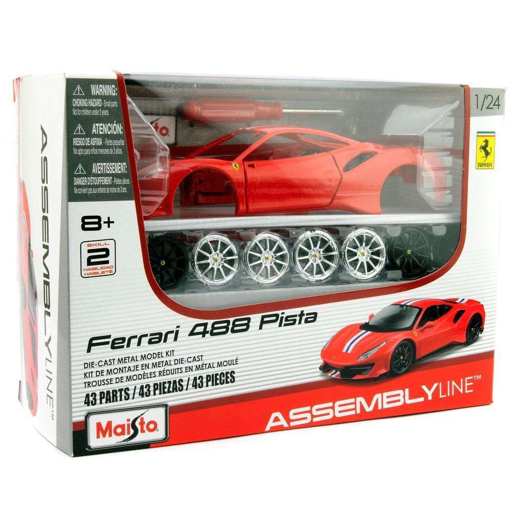Ferrari 488 Pista 2018 Blu Scuro – Modellino Bburago 1:24 Die-Cast – Nuovo