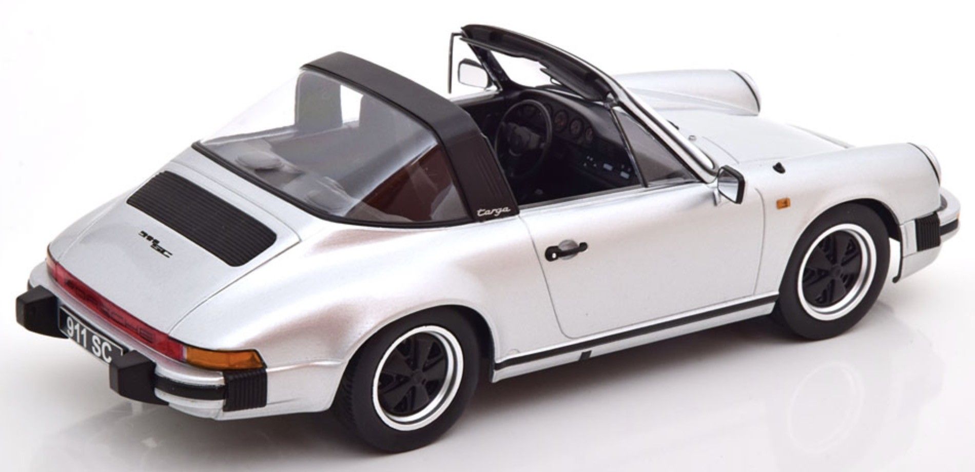 Porsche 911 SC Targa 1983 with Extra Hard Top silver 1:18 KK Scale