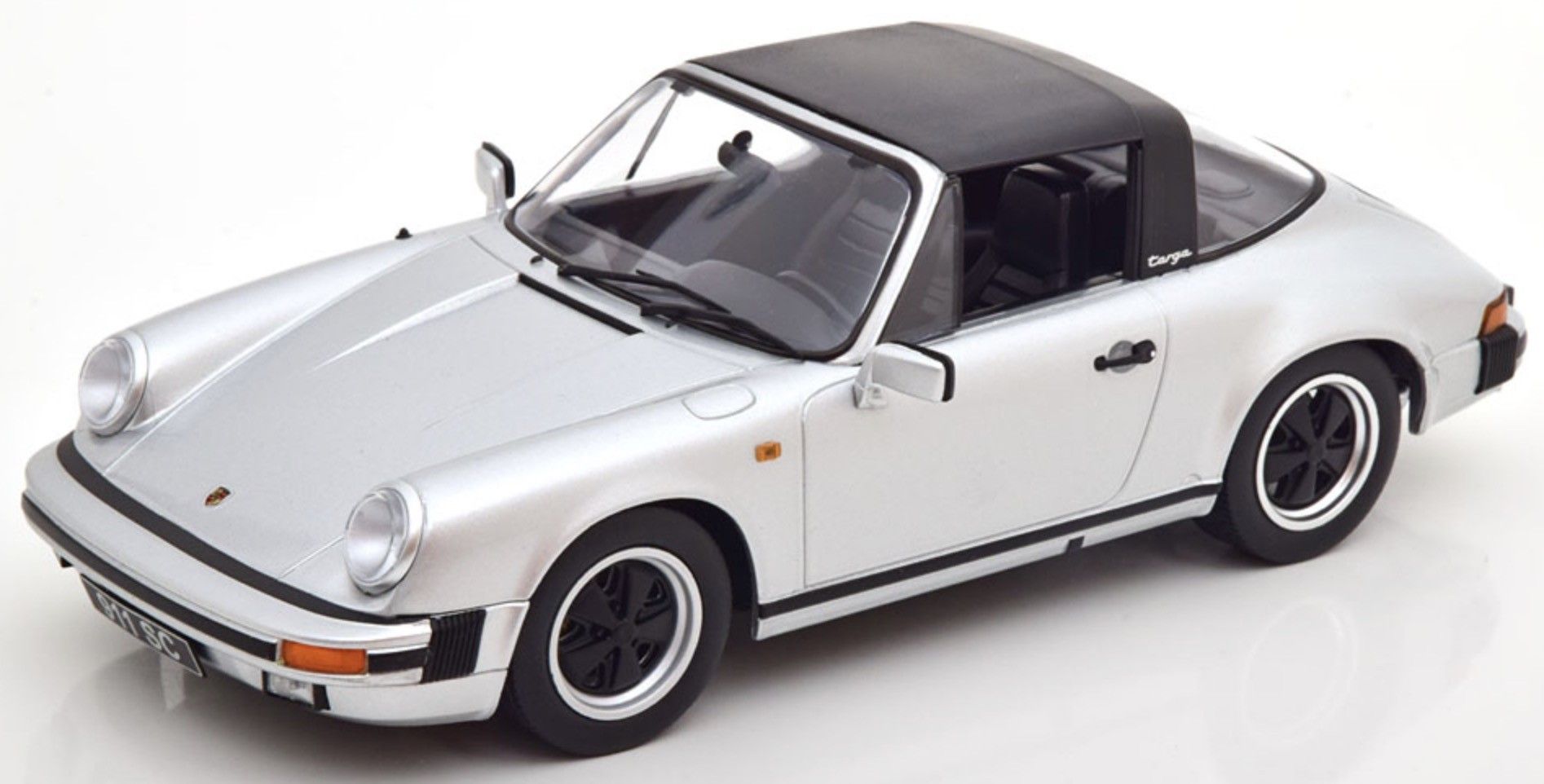 Porsche 911 SC Targa 1983 with Extra Hard Top silver 1:18 KK Scale
