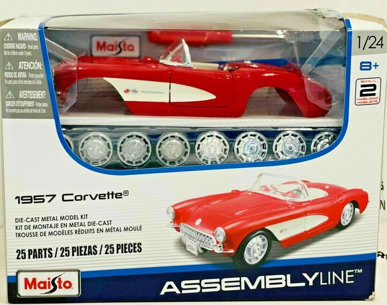 Chevrolet Corvette Spider 1957 "KIT" red 1:24 Maisto