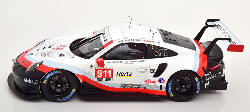 Porsche 911 (991) RSR #911 Pilet/Makowiecki/Tandy 24H Daytona 2018 Porsche GT Team 1:18 Ixo Models