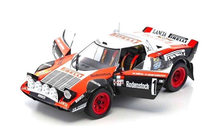 Lancia Stratos HF Olio Fiat VS Corse #1 Rohrl/ Geistdorfer Rally Hunsruck 1978 night version 1:18 Kyosho