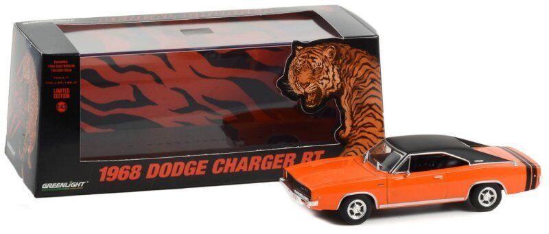 Dodge Bengal Charger R/T 1968 orange/black stripes 1:43 Greenlight