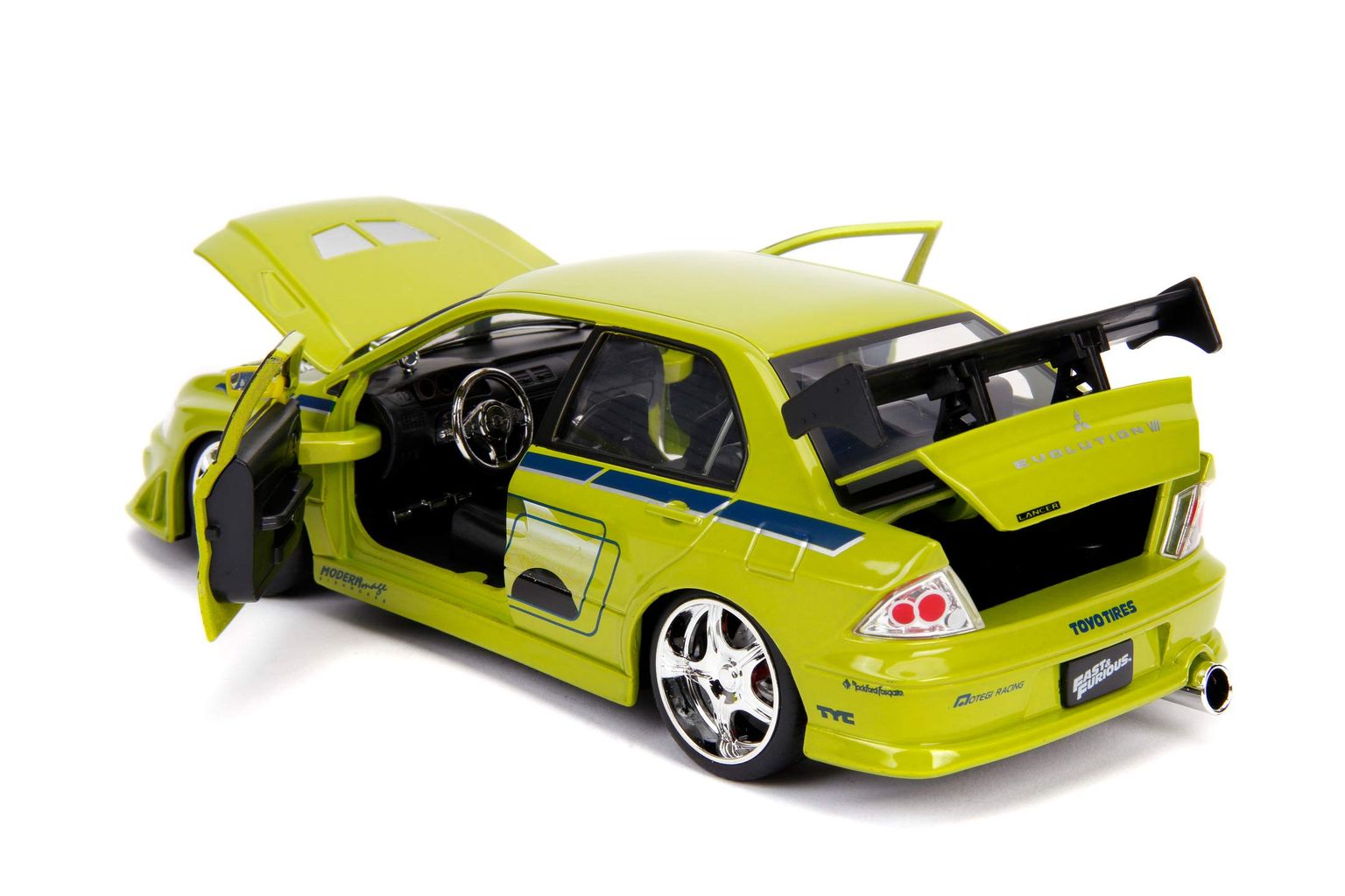 Mitsubishi Lancer EVO VII Fast & Furious 2002 green 1:24 Jada Toys