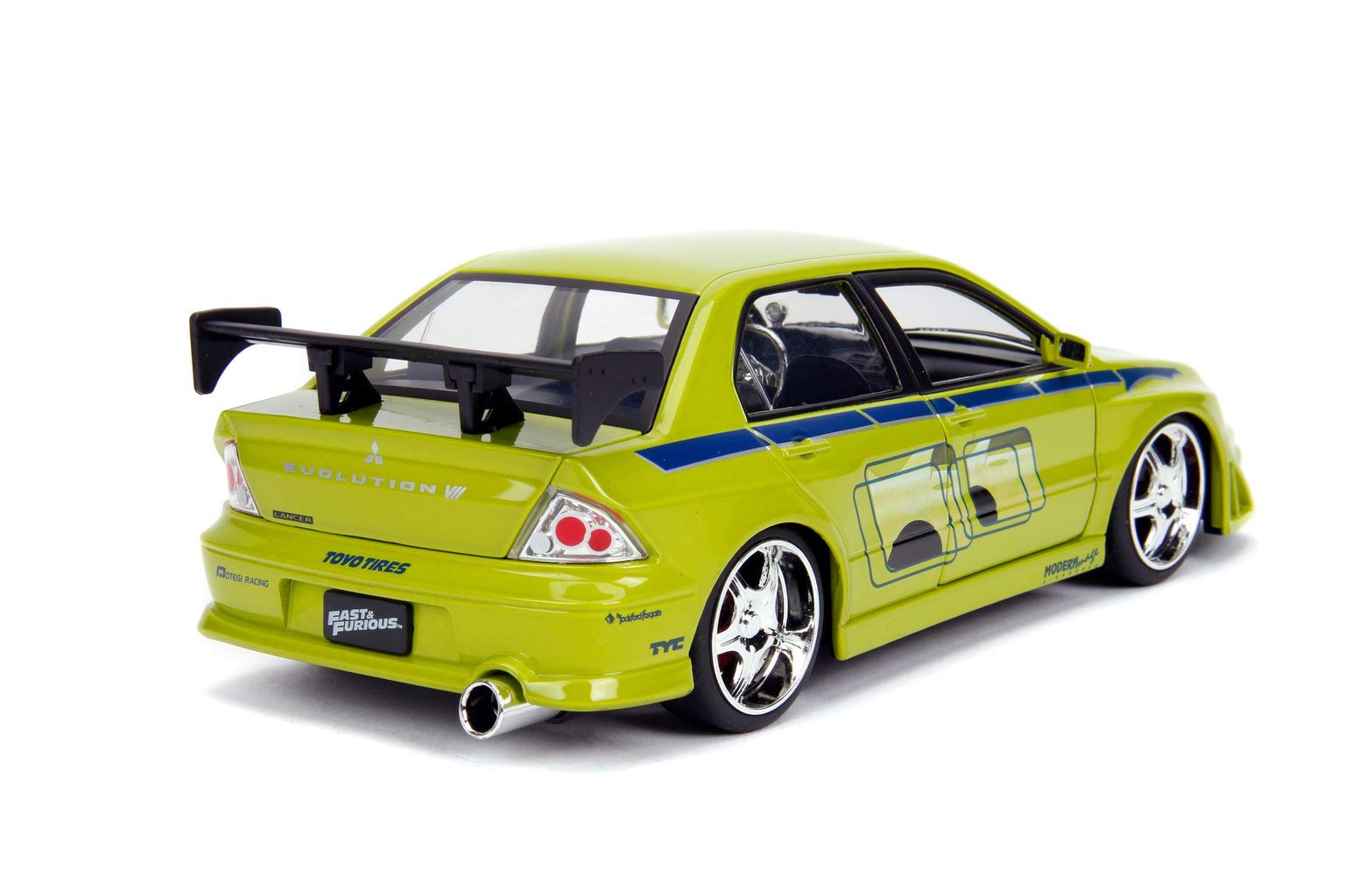 Mitsubishi Lancer EVO VII Fast & Furious 2002 green 1:24 Jada Toys