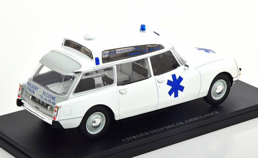 Citroen DS20 Break SW Station Wagon Ambulance 1974 white 1:24 Altaya 