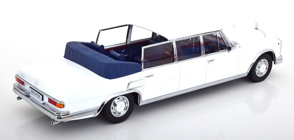 Mercedes-Benz S-Class 600 Pullman W100 Landaulet Semiconvertible 1964 white 1:18 KK Scale