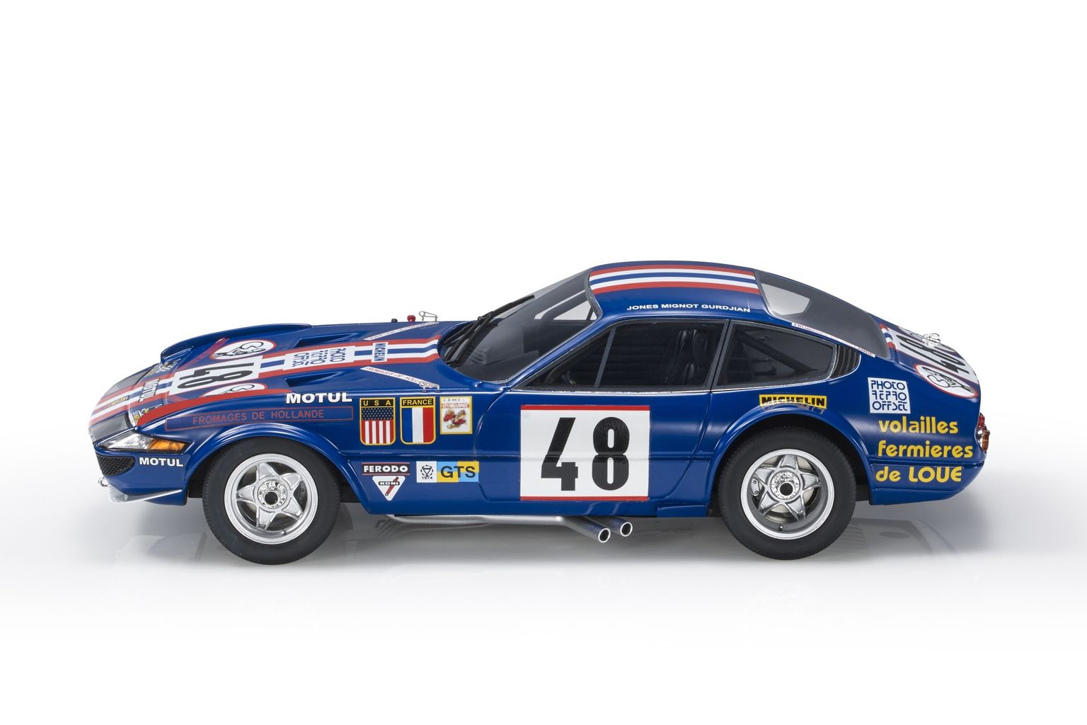 Ferrari 356 GTB/4 Daytona 4.4l V12 #48 M.Mignot/ P.Gurdjian/H.Jones 13th 24h Le Mans 1975 1:18 Top Marques Collectibles