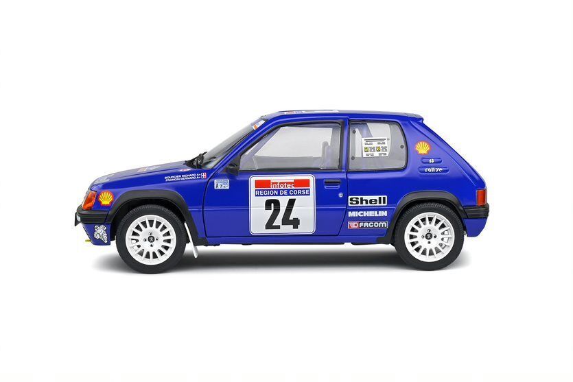 Peugeot 205 Rallye #24 R.Bourcier/B.Frangin Tour de Corse 1990 1:18 Solido