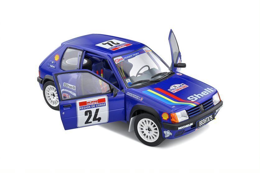 Peugeot 205 Rallye #24 R.Bourcier/B.Frangin Tour de Corse 1990 1:18 Solido