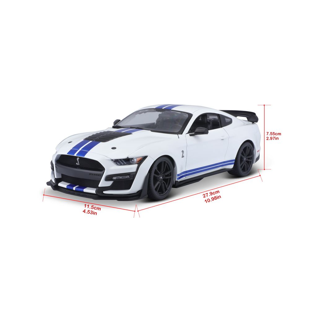 Ford Mustang Shelby GT500 2020 white/stripes 1:18 Maisto