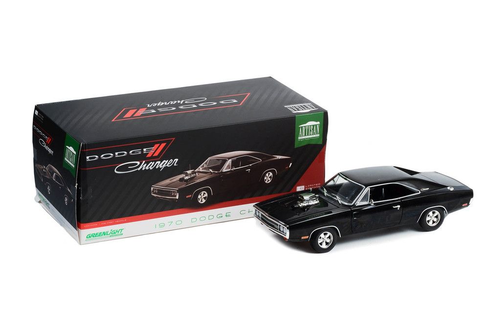 Dodge Charger with Blown Engine 1970 black 1:18 Greenlight
