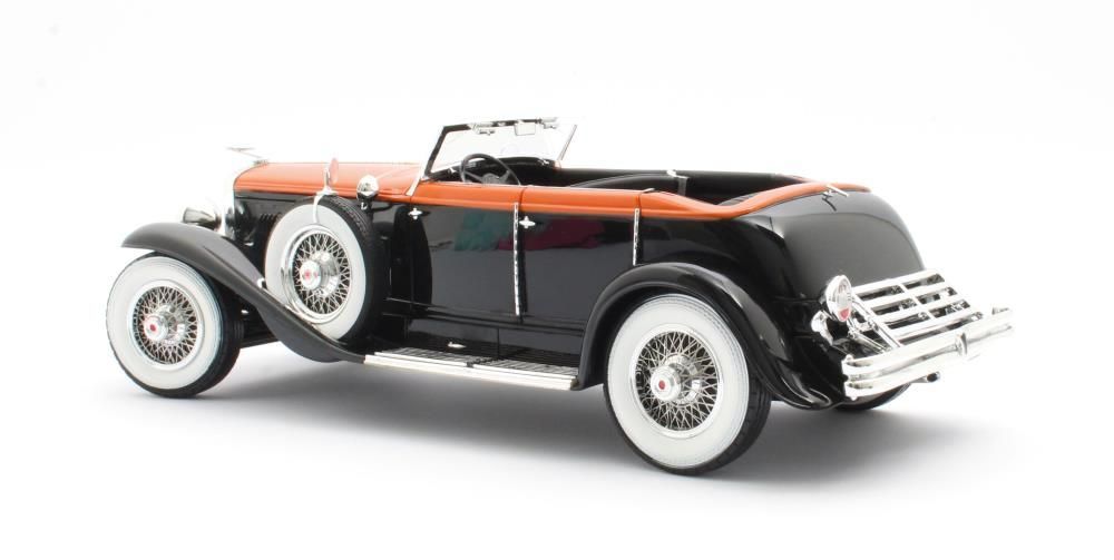 Duesenberg J Riviera Phaeton by Brunn Cabriolet Open 1934 black/orange 1:18 Matrix Scale Models