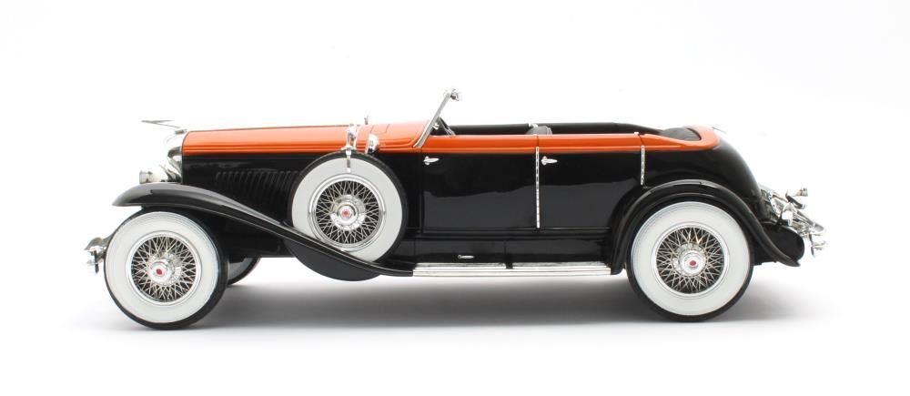 Duesenberg J Riviera Phaeton by Brunn Cabriolet Open 1934 black/orange 1:18 Matrix Scale Models