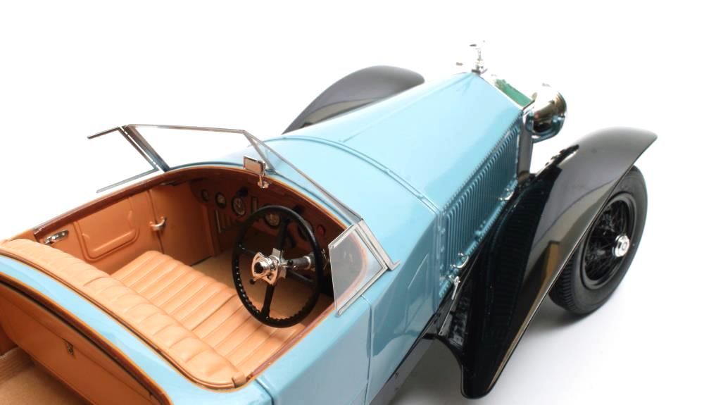 Rolls Royce Phantom Experimental Vehicle ch.10EX by Barker Cabriolet 1926 black/blue 1:18 Matrix Scale Models