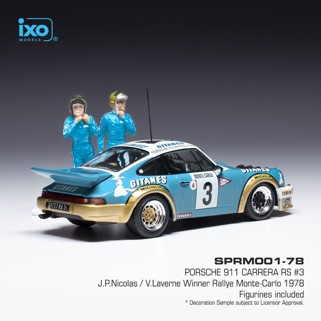 Porsche Carrera RS #3 Nicolas/Laverne Rally Monte Carlo Winner Monte Carlo Serie 1 with Figurines 1:43 Ixo Models