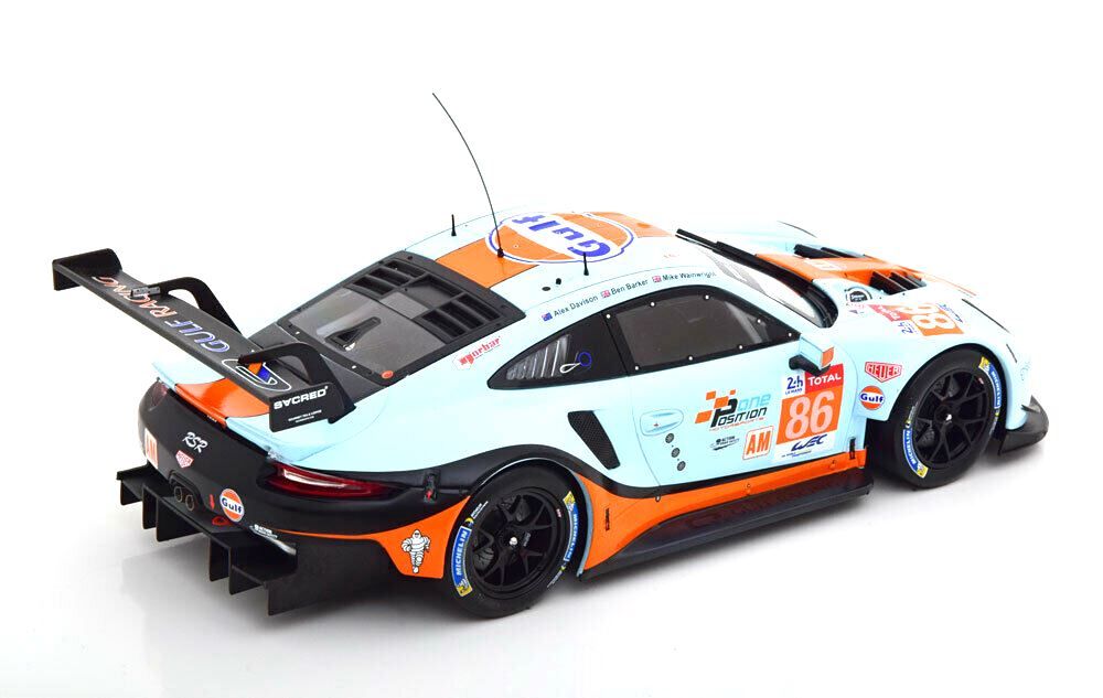 Porsche 911 (991) RSR Gulf #86 24h LeMans 2018 1:18 Ixo Models