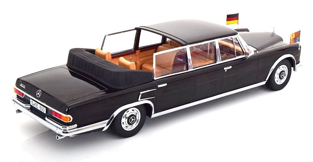 Mercedes-Benz S-Class 600 Pullman W100 Landaulet Semiconvertible Queen Elizabeth II Kiesinger 1965 1:18 KK Scale