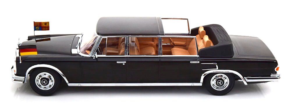 Mercedes-Benz S-Class 600 Pullman W100 Landaulet Semiconvertible Queen Elizabeth II Kiesinger 1965 1:18 KK Scale