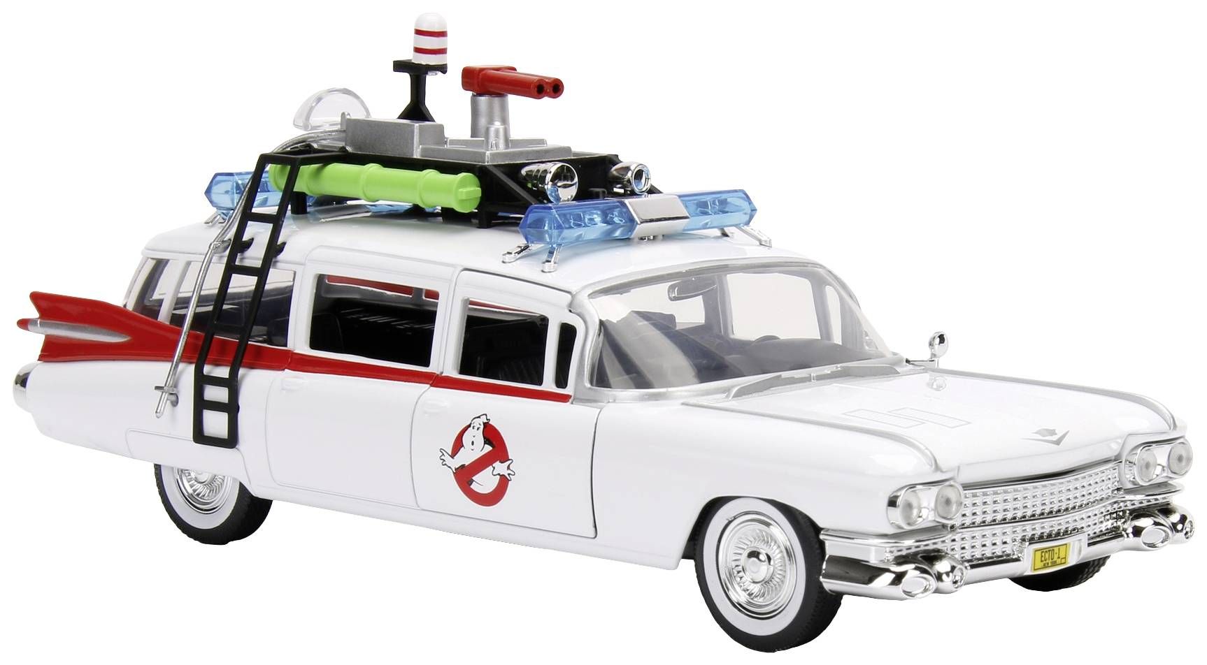 Cadillac Ecto-1 out the Movie Ghostbusters 1984 white 1:24 Jada Toys