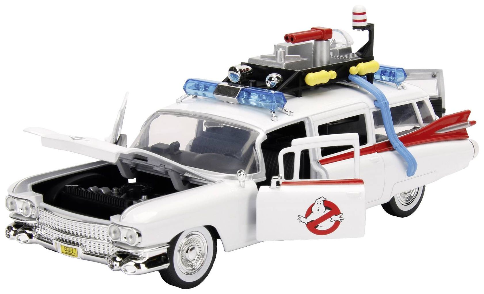 Cadillac Ecto-1 out the Movie Ghostbusters 1984 white 1:24 Jada Toys